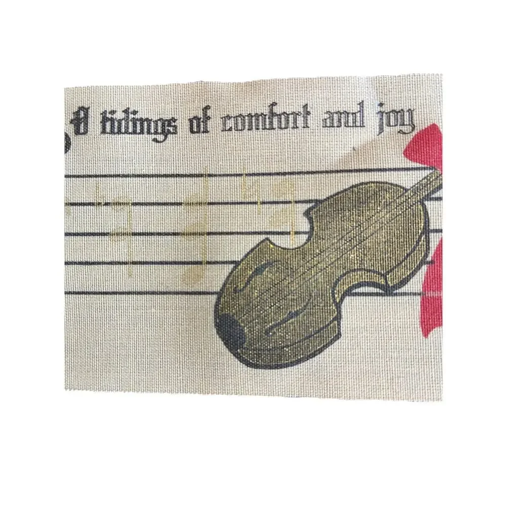 VTG Holiday Ribbon Musician Music Notes Violin Song Music Christmas RARE 2.5
